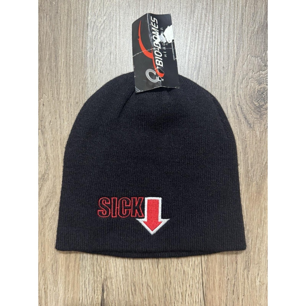 Y2K Sick Beanie Black‎ Hat One Size